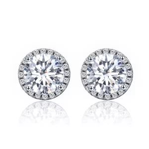 (imagen para) Pendientes de botón estilo Pandora en plata noble y luz - SCE358