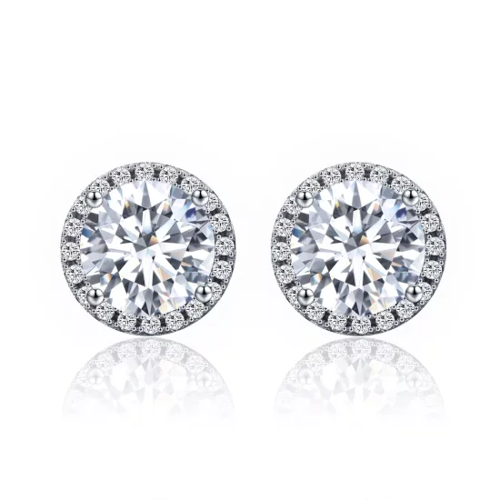 (imagen para) Pendientes de botón estilo Pandora en plata noble y luz - SCE358