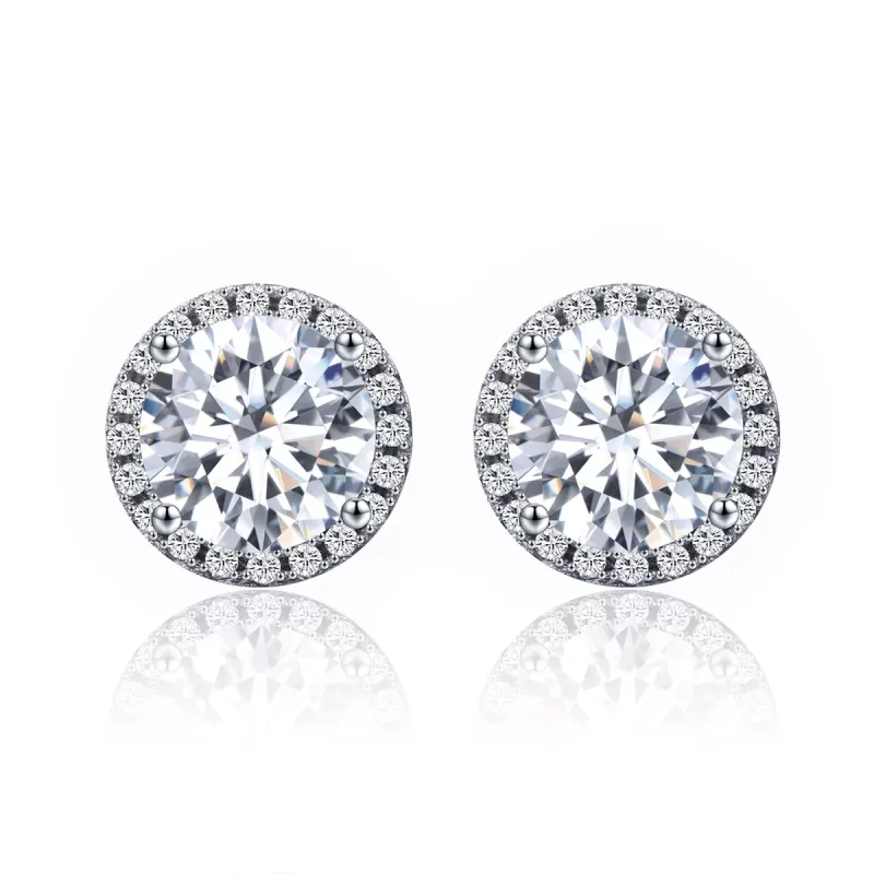 (imagen para) Pendientes de botón estilo Pandora en plata noble y luz - SCE358