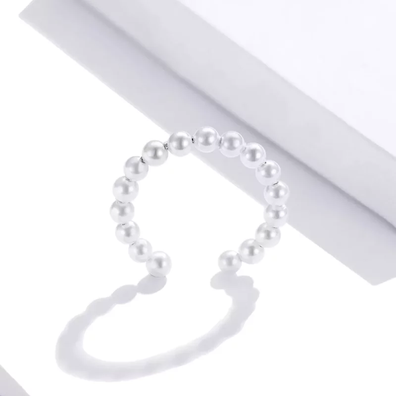 (imagen para) Pendientes de clip plateados estilo Pandora con perla simple - SCE1010 - Ver 4