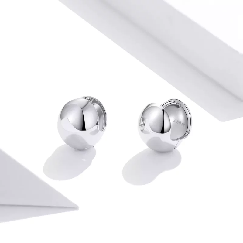 (imagen para) Pendientes de espejo plateados al estilo Pandora - SCE1119 - Ver 2