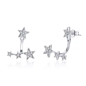 (imagen para) Pendientes de Estrella de Plata Estilo Pandora - SCE448