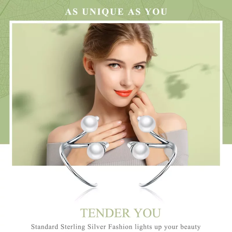 (imagen para) Pendientes de Estudio Pandora Style Silver Tender You - SCE306 - Ver 2