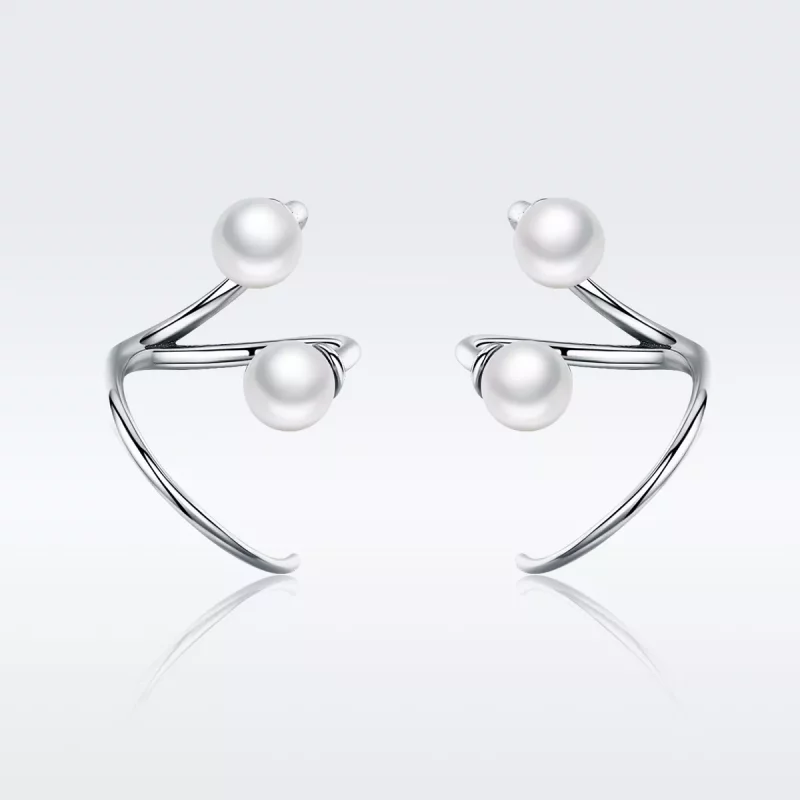 (imagen para) Pendientes de Estudio Pandora Style Silver Tender You - SCE306 - Ver 3