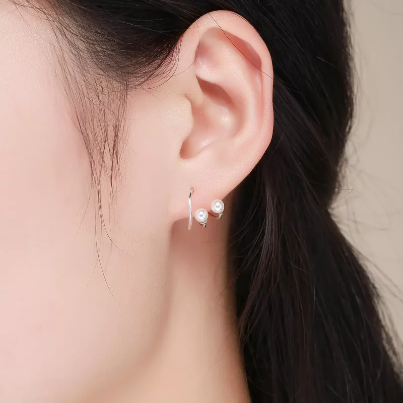 (imagen para) Pendientes de Estudio Pandora Style Silver Tender You - SCE306 - Ver 6