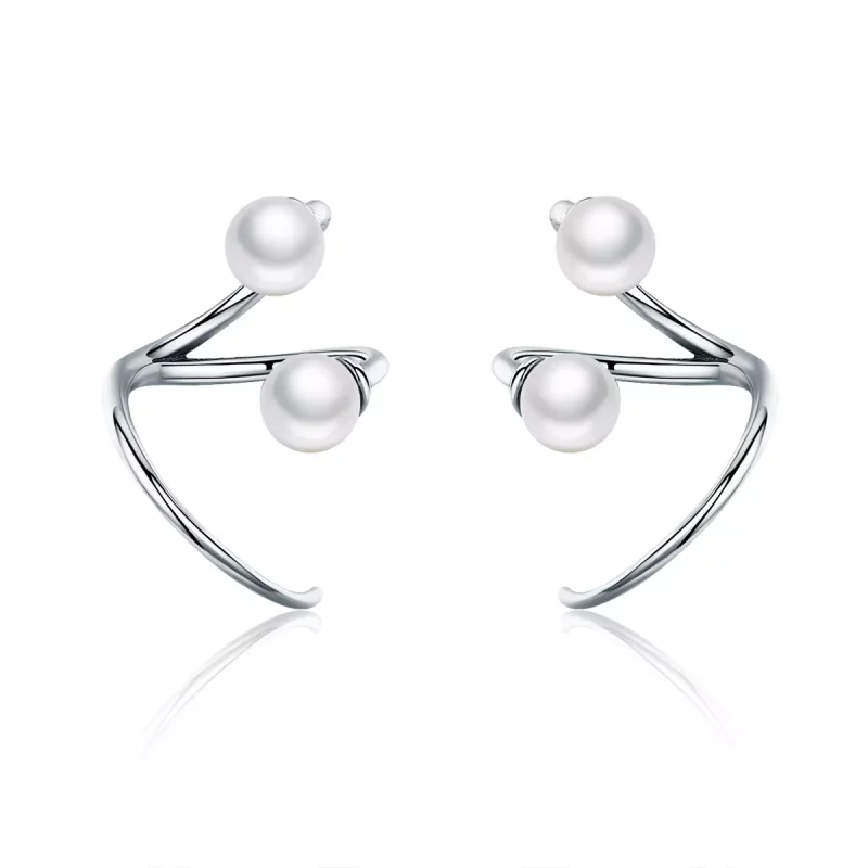 (imagen para) Pendientes de Estudio Pandora Style Silver Tender You - SCE306