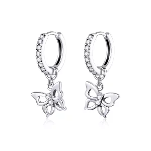 Pendientes de mariposa de plata estilo Pandora - SCE833 (imagen para) Pendientes de mariposa de plata estilo Pandora - SCE833