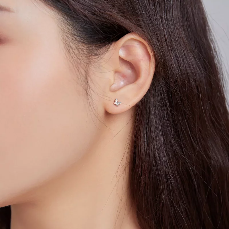 (imagen para) Pendientes de mariposa en estilo Pandora de plata - SCE1116 - Ver 5