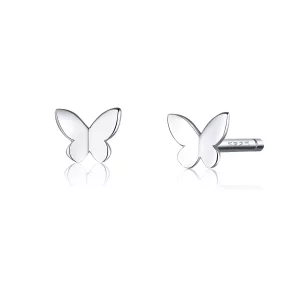 (imagen para) Pendientes de mariposa plateados estilo Pandora - SCE775