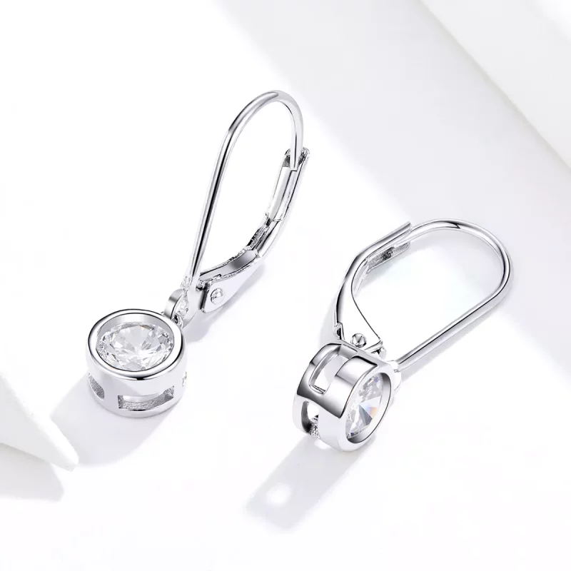 (imagen para) Pendientes de plata con brillo estilo Pandora - SCE747 - Ver 2