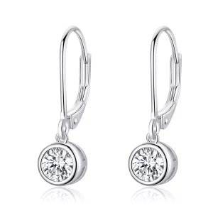 (imagen para) Pendientes de plata con brillo estilo Pandora - SCE747