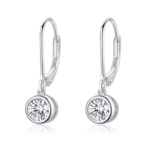 (imagen para) Pendientes de plata con brillo estilo Pandora - SCE747
