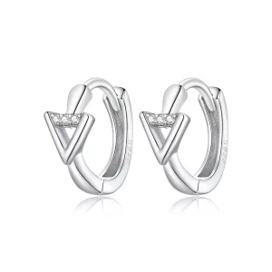 (imagen para) Pendientes de plata en estilo Pandora con forma de triángulo - SCE1039