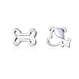 (imagen para) Pendientes de plata estilo Pandora con diseño de huella abierta - SCE649