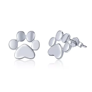 Pendientes de Plata Estilo Pandora con Diseño de Huella tierna - SCE407-2 (imagen para) Pendientes de Plata Estilo Pandora con Diseño de Huella tierna - SCE407-2
