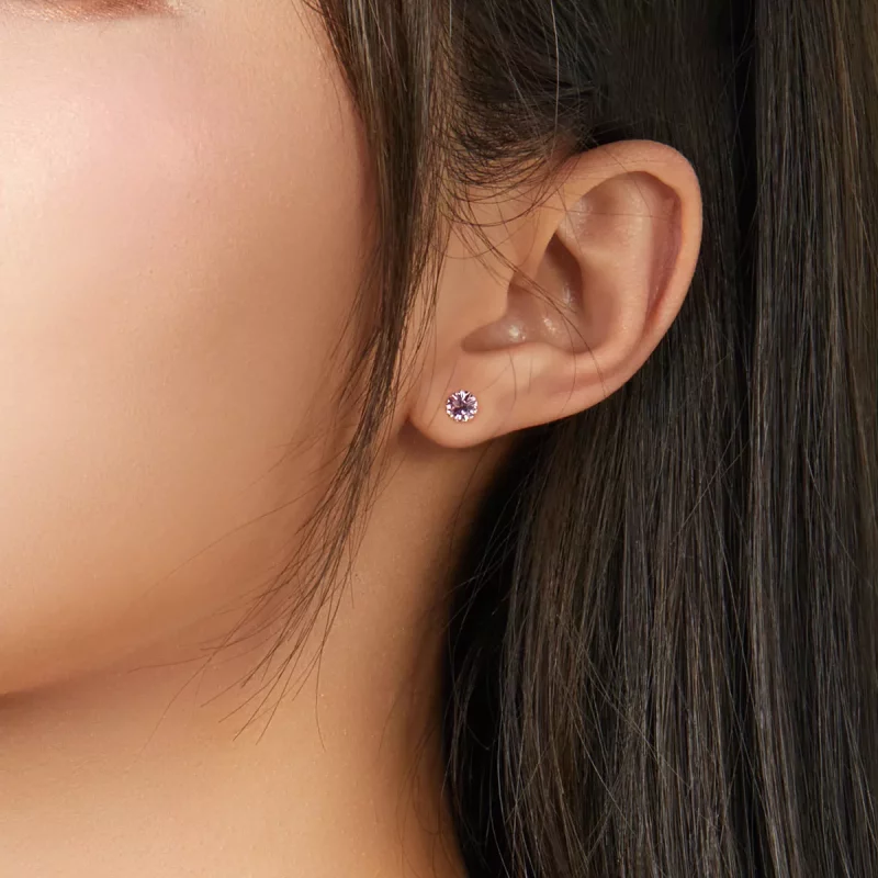 (imagen para) Pendientes de plata estilo Pandora con piedra de nacimiento de junio - SCE862-6 - Ver 2