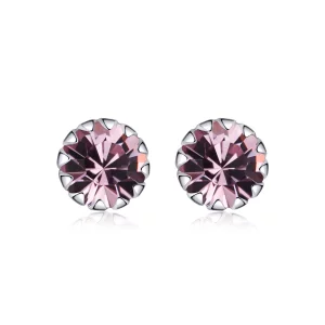(imagen para) Pendientes de plata estilo Pandora con piedra de nacimiento de junio - SCE862-6