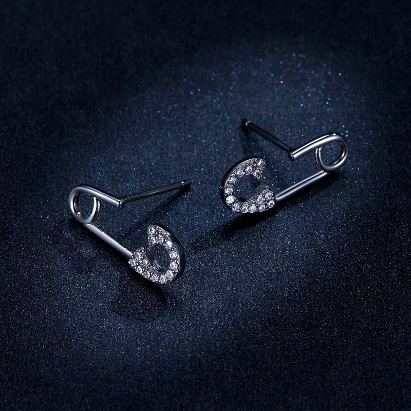 (imagen para) Pendientes de tuerca de seguridad estilo Pandora en plata con forma de alfiler d - Ver 6