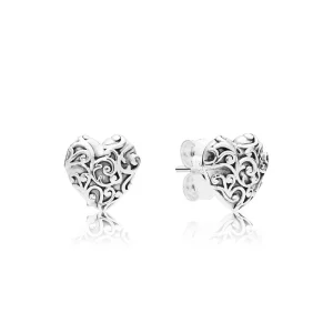 (imagen para) Pendientes en plata de ley Corazones Reales - PANDORA