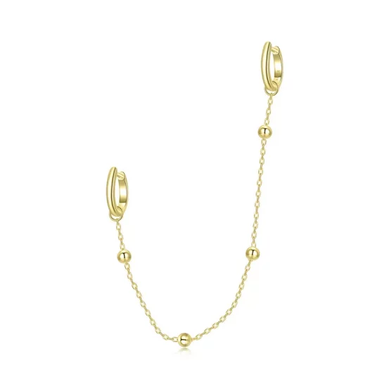 (imagen para) Pendientes estilo Pandora chapados en oro de 18 quilates con un solo colgante - SCE1095