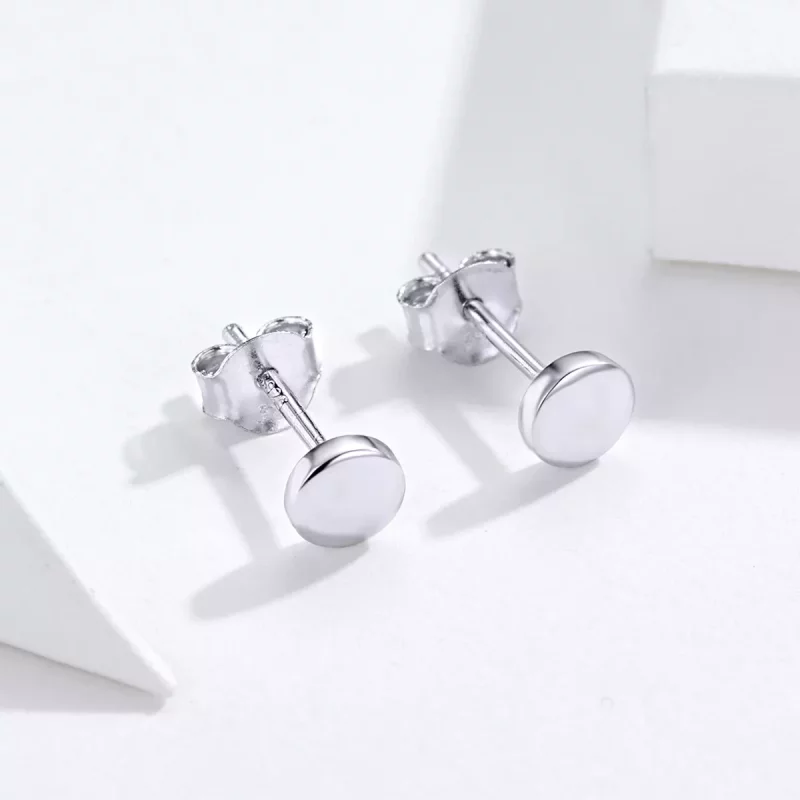 (imagen para) Pendientes estilo Pandora de plata con forma de frijol simple - SCE705-A - Ver 5