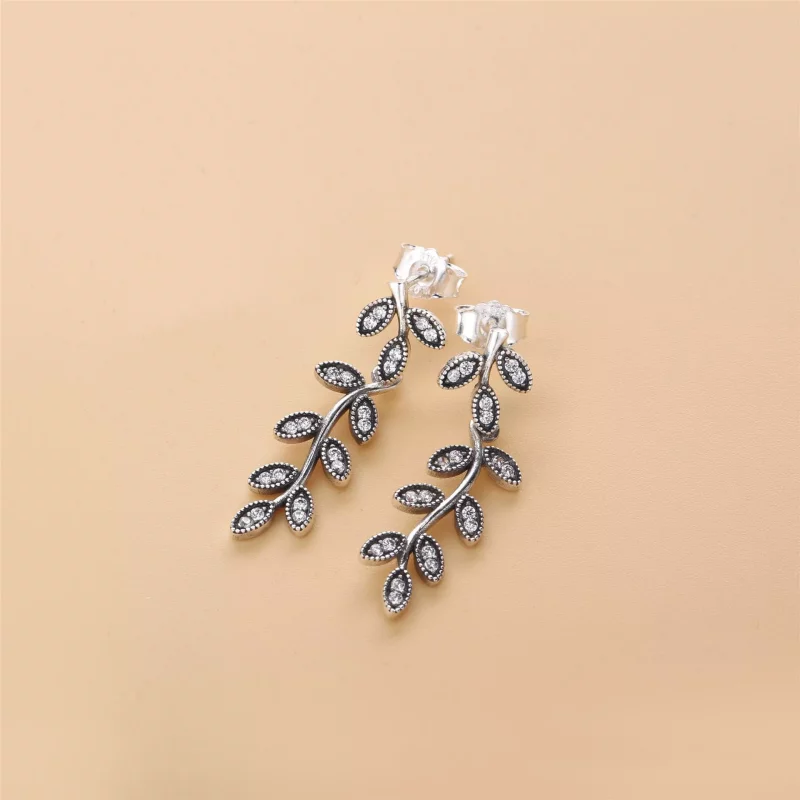 (imagen para) Pendientes Hojas Brillantes - PANDORA - Ver 2