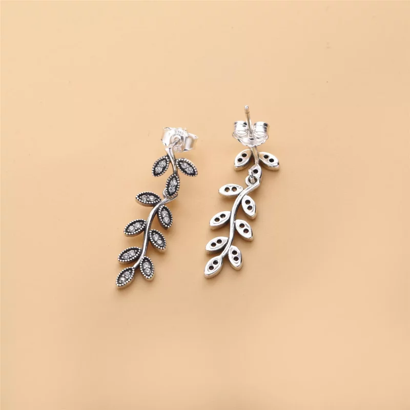 (imagen para) Pendientes Hojas Brillantes - PANDORA - Ver 3