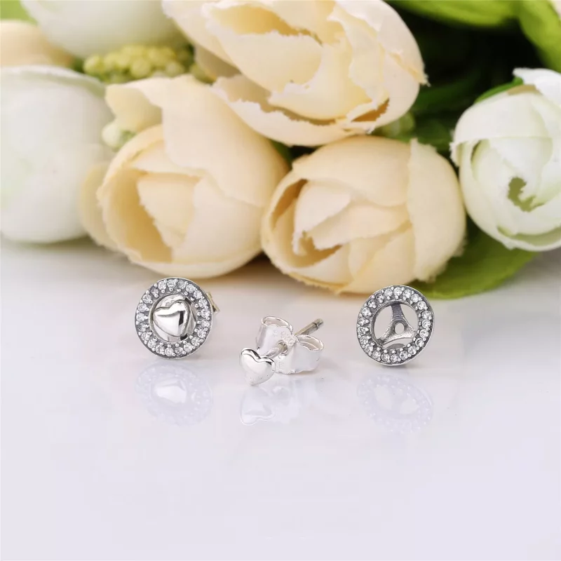 (imagen para) Pendientes en plata de ley Corazones Siempre PANDORA - Ver 3