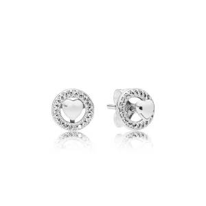(imagen para) Pendientes en plata de ley Corazones Siempre PANDORA