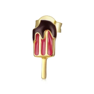 (imagen para) Pendientes tipo paleta chapados en oro de 18 quilates estilo Pandora - SCE1164