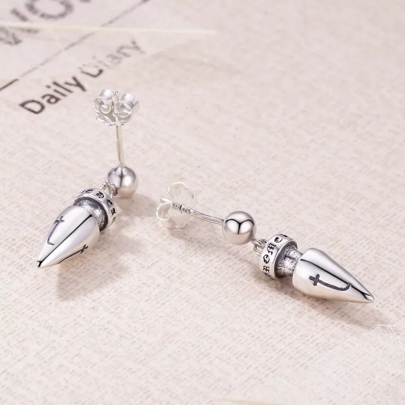 (imagen para) Estilo Pandora Aretes Colgantes de Token Sagrado - VSE131 - Ver 5
