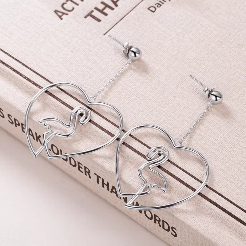 (imagen para) Estilo Pandora Aretes Colgantes Fe de Amor - VSE071 - Ver 3