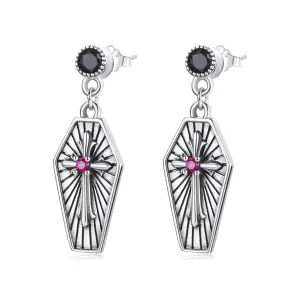 (imagen para) Estilo Pandora Misterio Cruz Aretes Colgantes - BSE536