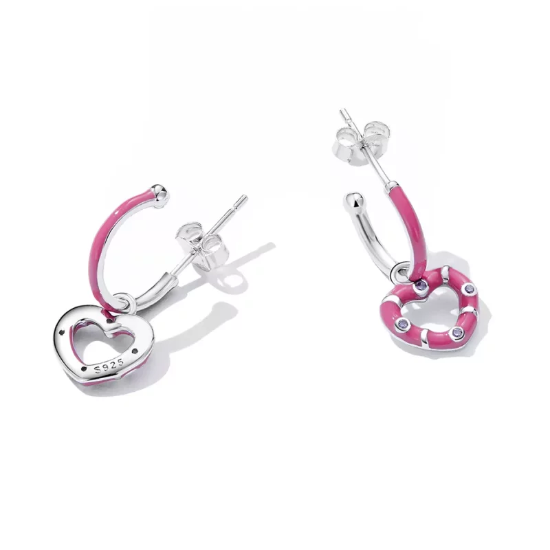 (imagen para) Estilo Pandora Pendientes Colgantes de Amor Simple - BSE596 - Ver 3