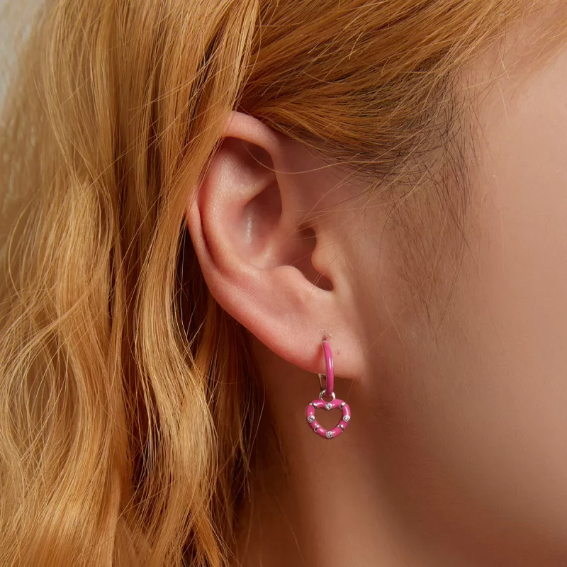 (imagen para) Estilo Pandora Pendientes Colgantes de Amor Simple - BSE596 - Ver 5