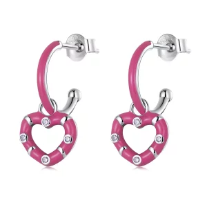(imagen para) Estilo Pandora Pendientes Colgantes de Amor Simple - BSE596