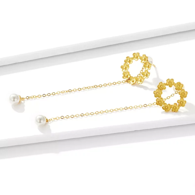 (imagen para) Estilo Pandora Pendientes Colgantes de Pequeña Flor - BSE290 - Ver 3