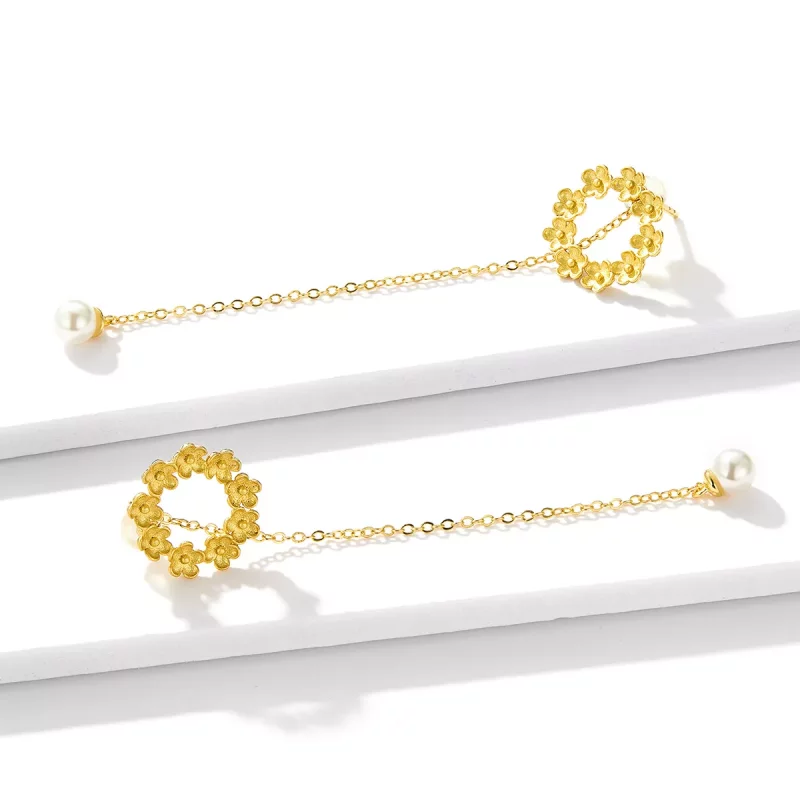 (imagen para) Estilo Pandora Pendientes Colgantes de Pequeña Flor - BSE290 - Ver 4