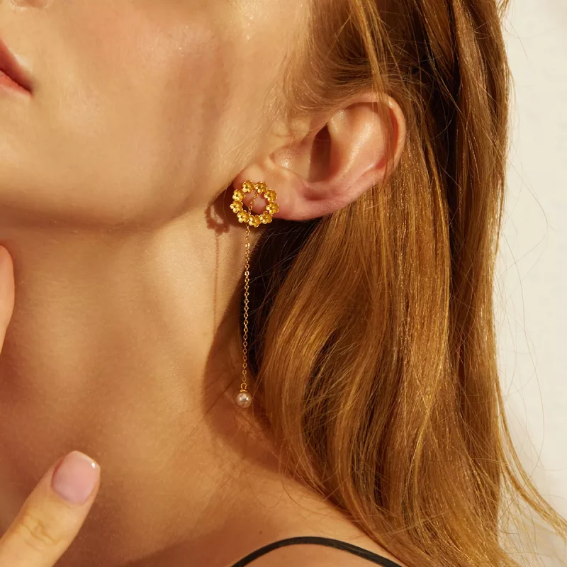 (imagen para) Estilo Pandora Pendientes Colgantes de Pequeña Flor - BSE290 - Ver 6