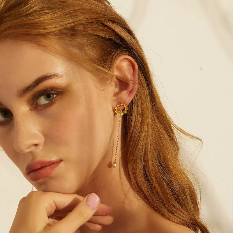 (imagen para) Estilo Pandora Pendientes Colgantes de Pequeña Flor - BSE290 - Ver 7