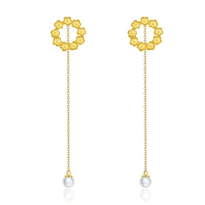 (imagen para) Estilo Pandora Pendientes Colgantes de Pequeña Flor - BSE290