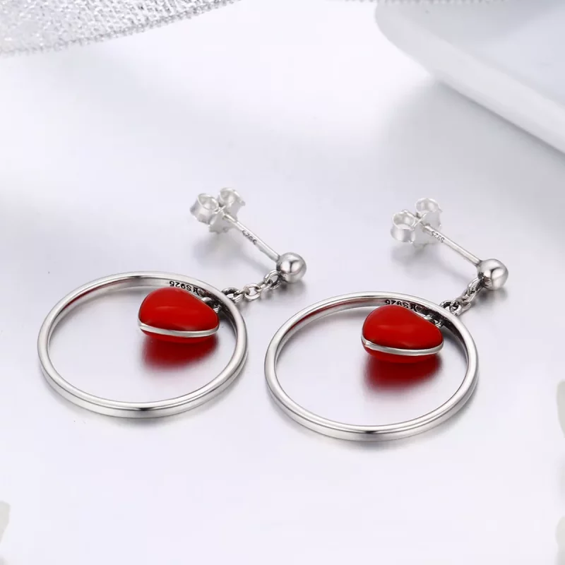 (imagen para) Estilo Pandora Pendientes Colgantes Palpitantes - SCE360-A - Ver 2