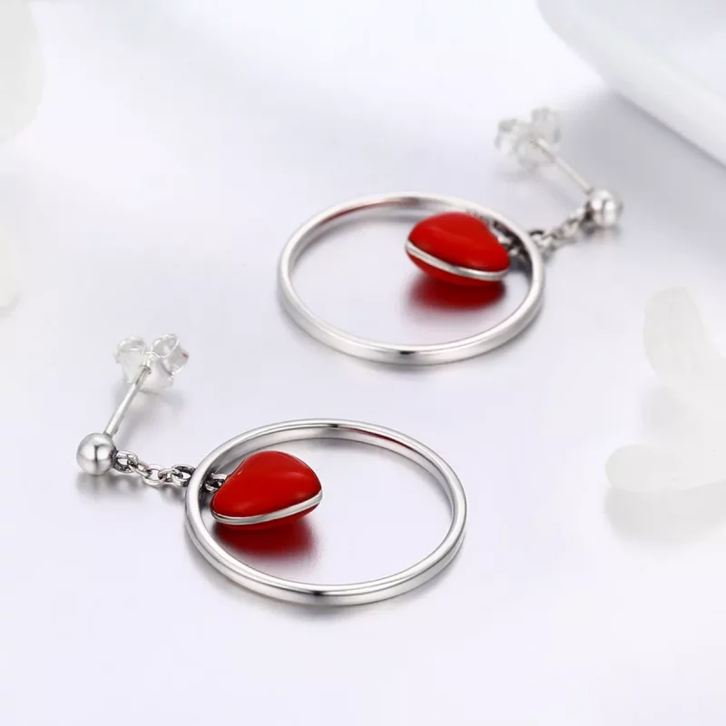 (imagen para) Estilo Pandora Pendientes Colgantes Palpitantes - SCE360-A - Ver 3