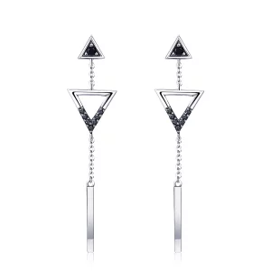(imagen para) Estos aretes colgantes de estilo Pandora con geometría clásica - VSE144-A