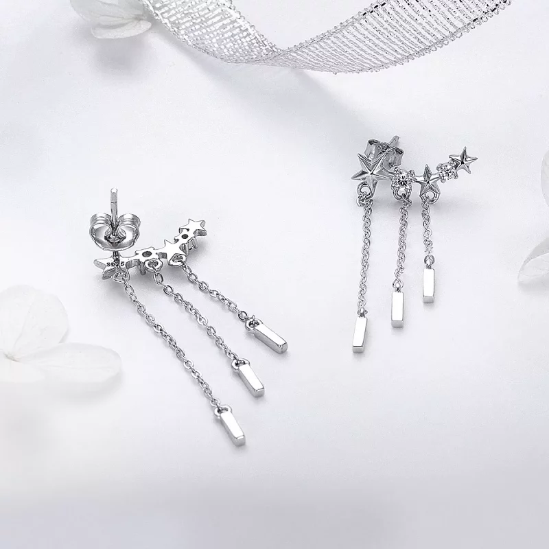 (imagen para) Pendientes colgantes de amor meteoro estilo Pandora - SCE399 - Ver 3