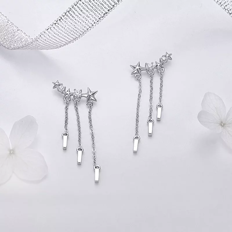(imagen para) Pendientes colgantes de amor meteoro estilo Pandora - SCE399 - Ver 4