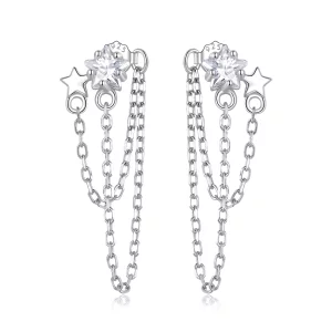 (imagen para) Pendientes colgantes de borlas estilo Pandora con estrellas - BSE709