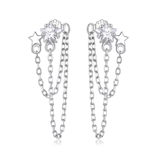 (imagen para) Pendientes colgantes de borlas estilo Pandora con estrellas - BSE709