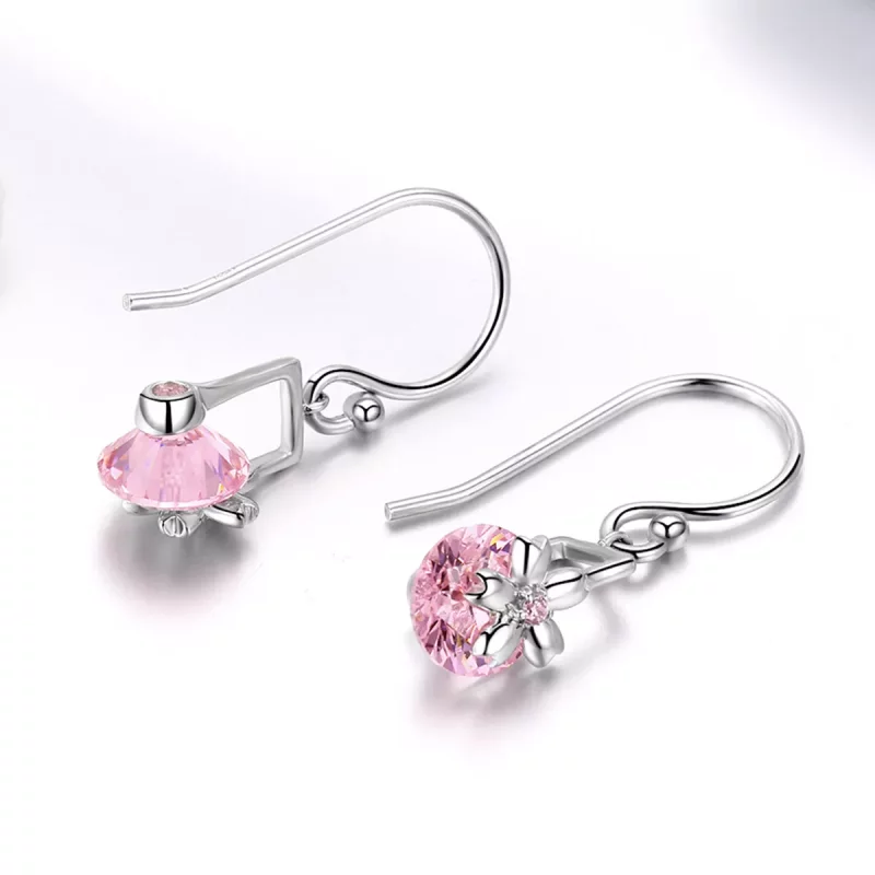 (imagen para) Pendientes colgantes de estilo Pandora con flores de cerezo - BSE039 - Ver 4
