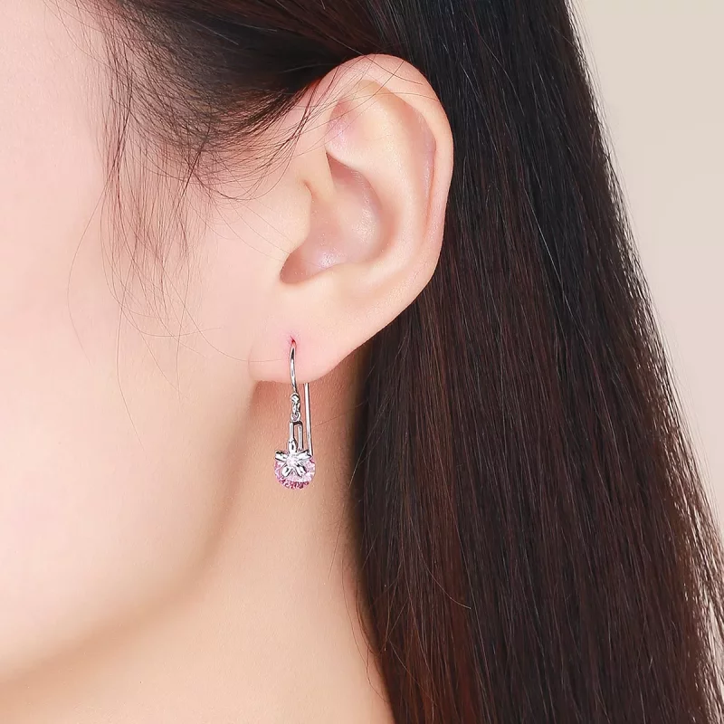(imagen para) Pendientes colgantes de estilo Pandora con flores de cerezo - BSE039 - Ver 5